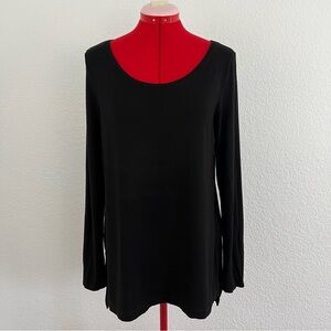 Paraphrase Black Long Sleeve Tunic Top Size Medium